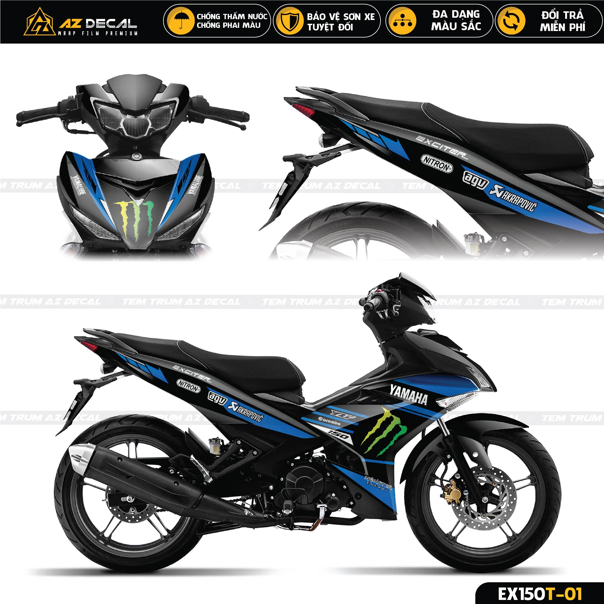 Exciter 150 2019 sẽ ra mắt phiên bản Monster Energy để thay thế Movistar   2banhvn